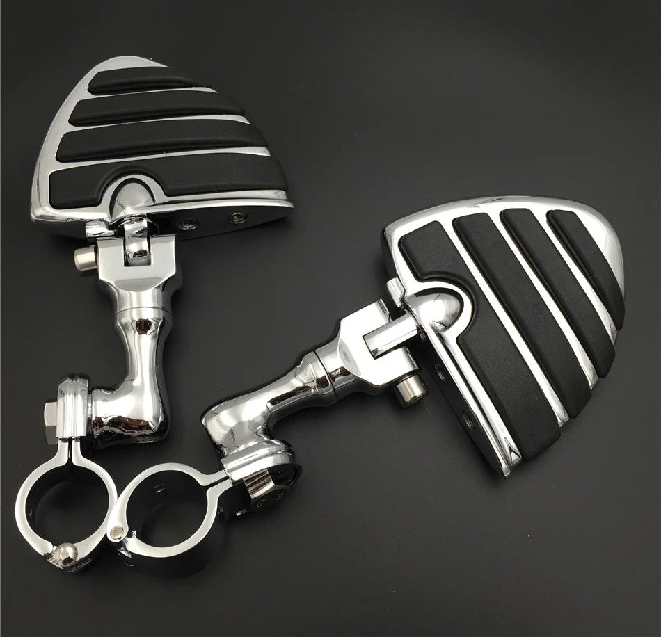 Chrome Angled Peg Mounting Kit for 1.25 Inch Front Engine Guard Frame Tube N351104