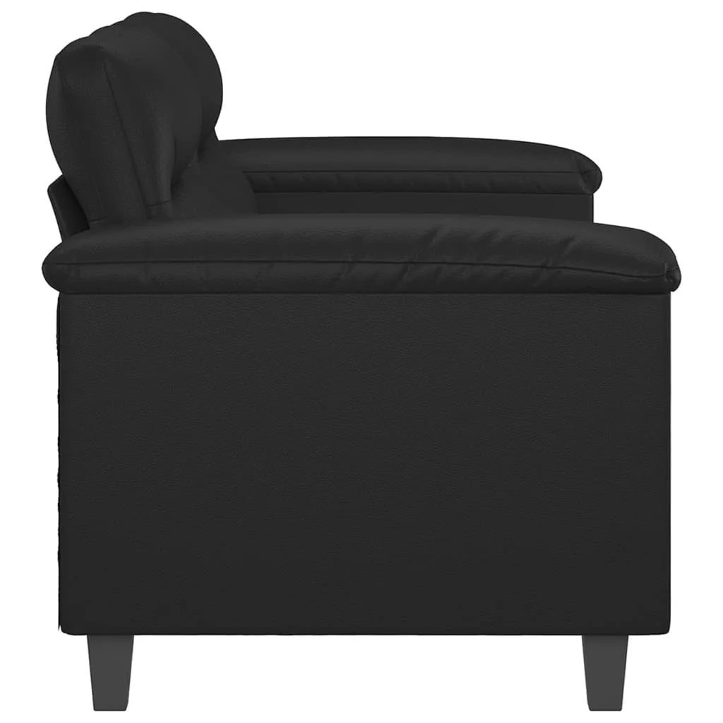 Black Faux Leather 2-Seater Sofa S86518