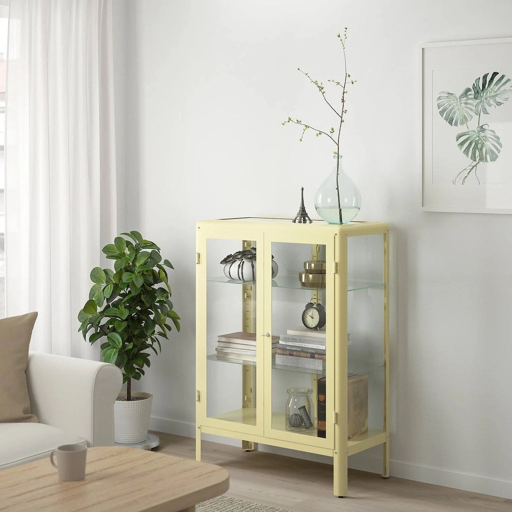 Glass-Door Cabinet Light Yellow B284233