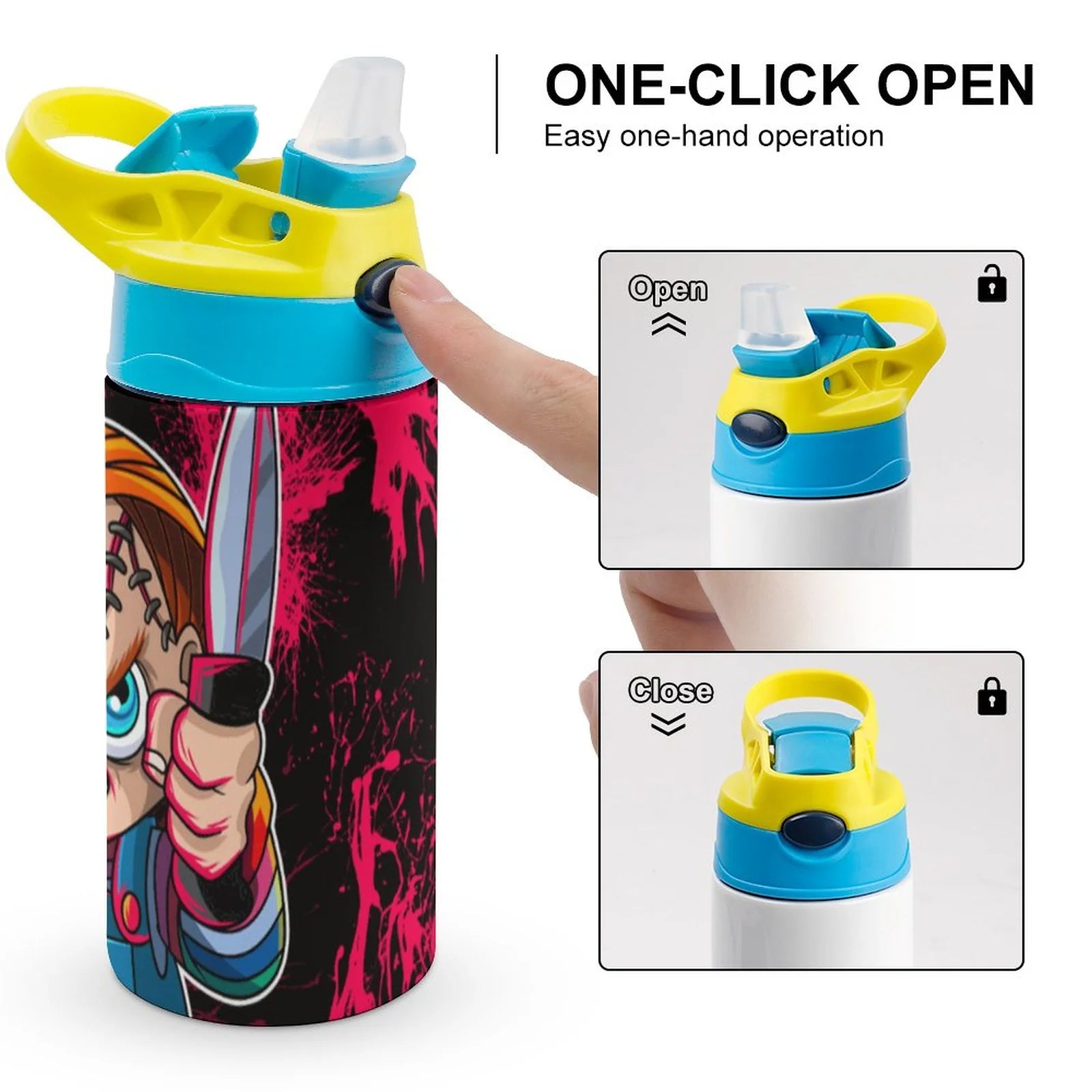 Insulated Stainless Steel Water Bottle with Straw M54299