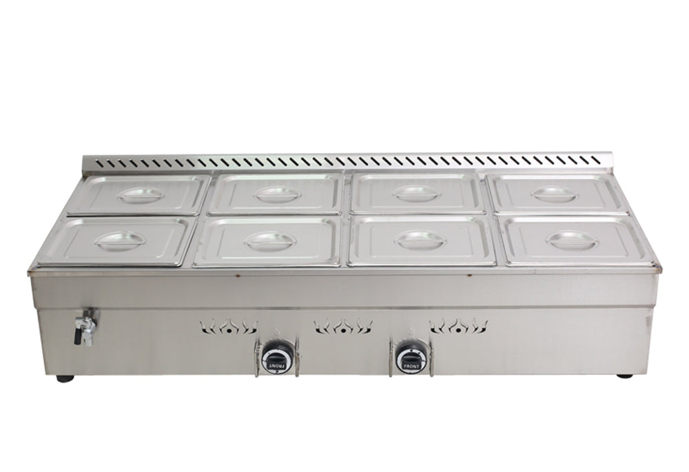 8-Pan LP Gas Food Warmer Propane Steam Table E57485