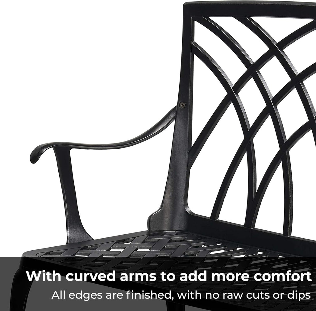 Black Cast Aluminum 2-Person Patio Bench M569