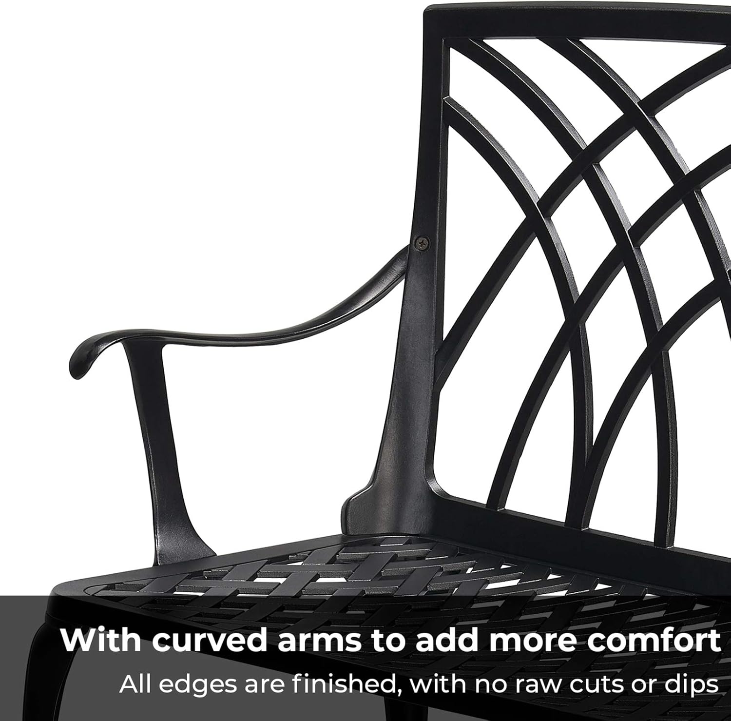 Black Cast Aluminum 2-Person Patio Bench M569