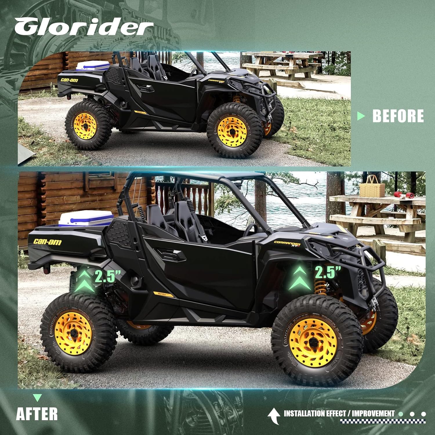 2.5 Inch Lift Kits for Can-Am Commander Max 800/1000 UTV F68951