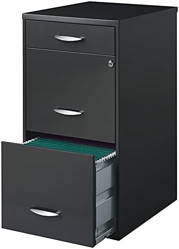 18 inch 3 Drawer Metal File Cabinet Charcoal J421186
