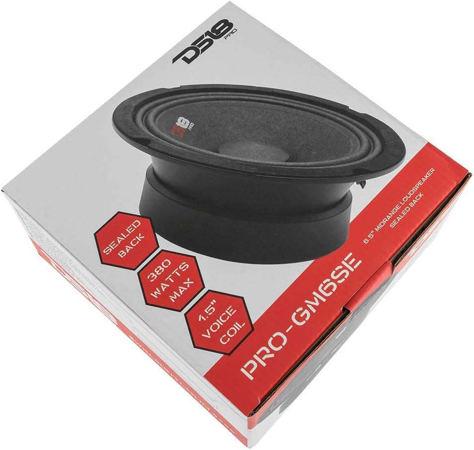 6.5" Midrange Sealed Back Car Door Speakers, 380W Max, 90W RMS, 8 Ohms, Pack of 2 E67530