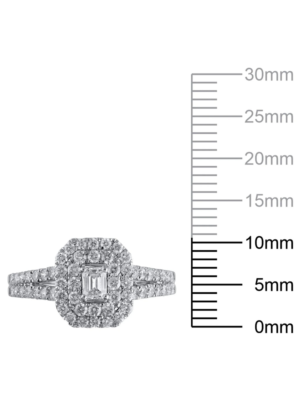 Emerald Cut Diamond Engagement Ring in 10kt White Gold S46485