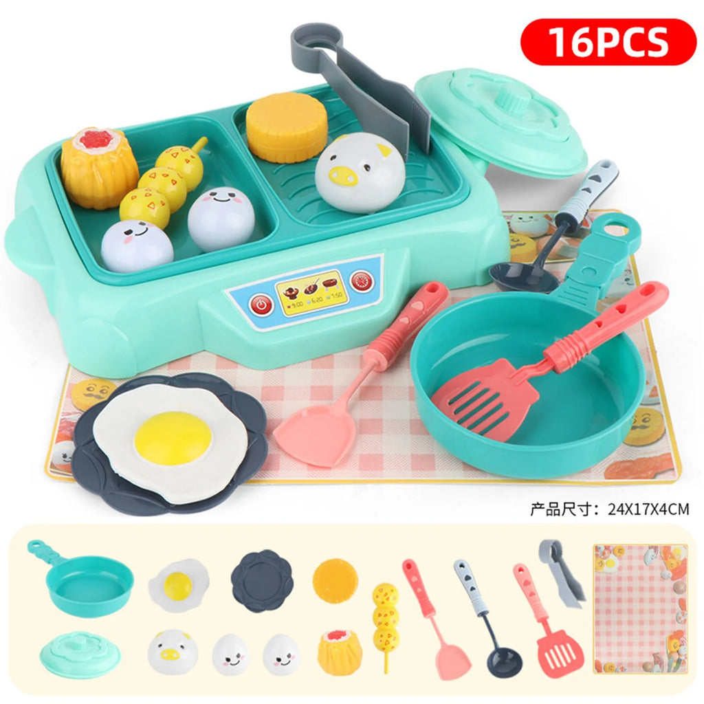 Educational Toys Grill Barbecue Set BBQ Food Toys with Music Lights Kids Spatula P272