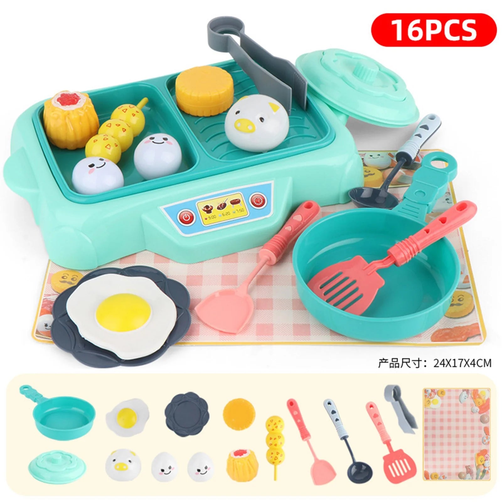 Educational Toys Grill Barbecue Set BBQ Food Toys with Music Lights Kids Spatula P272