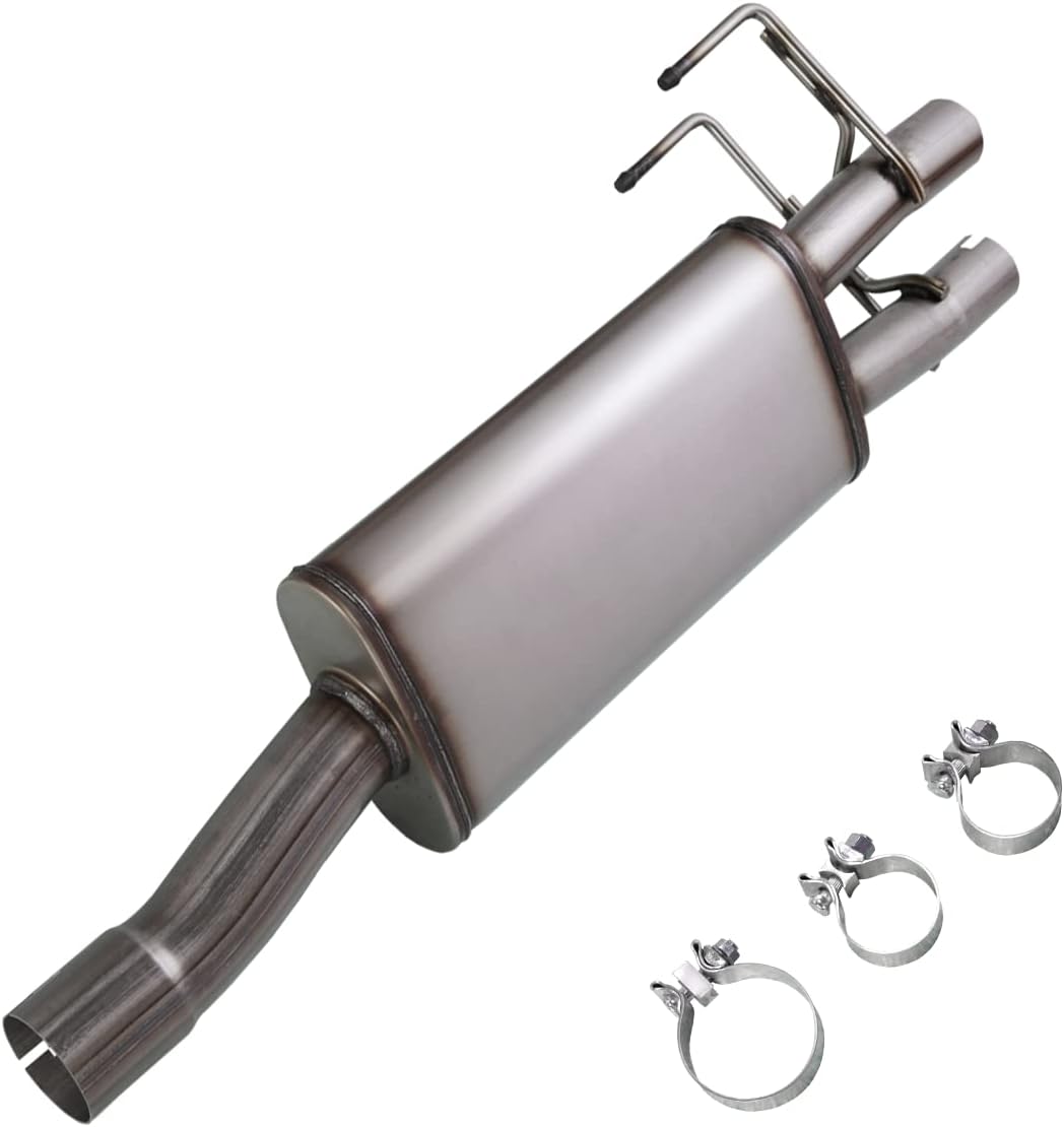 409 Stainless Steel Two Chamber Exhaust Muffler Kit, 3'' Inlet / 2.25'' Outlet K719