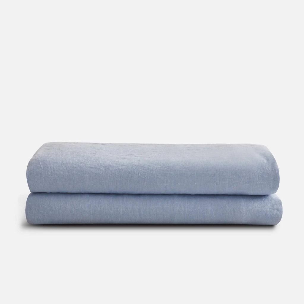 French Linen Flat Sheet Snow Full Queen D8918