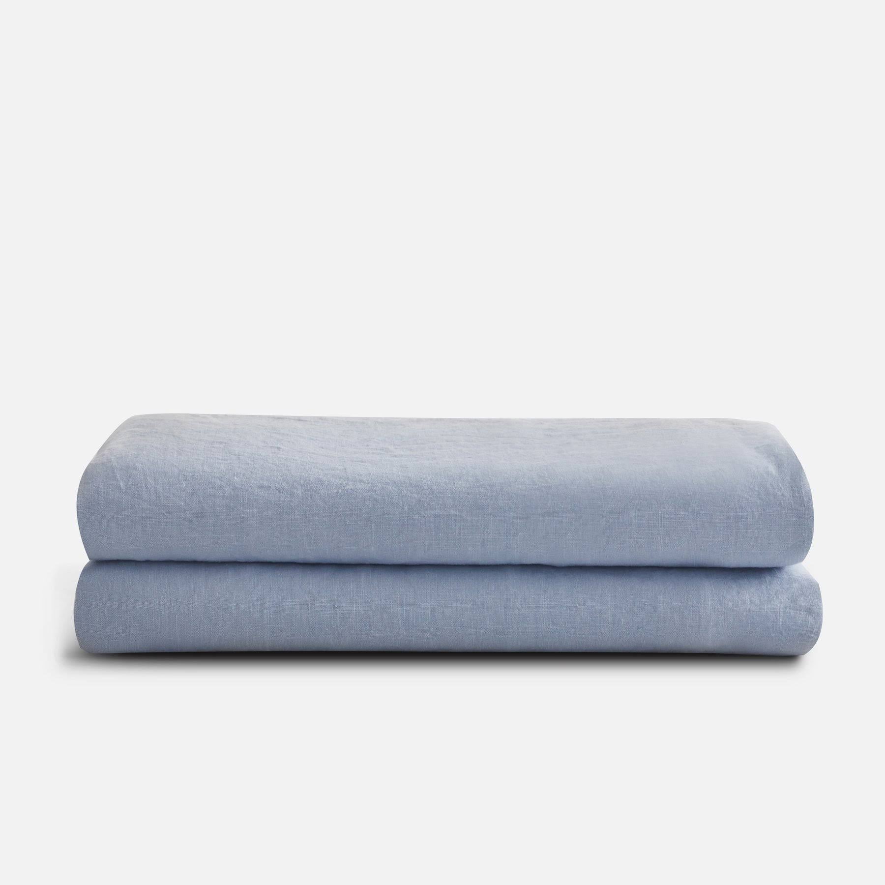 French Linen Flat Sheet Snow Full Queen D8918