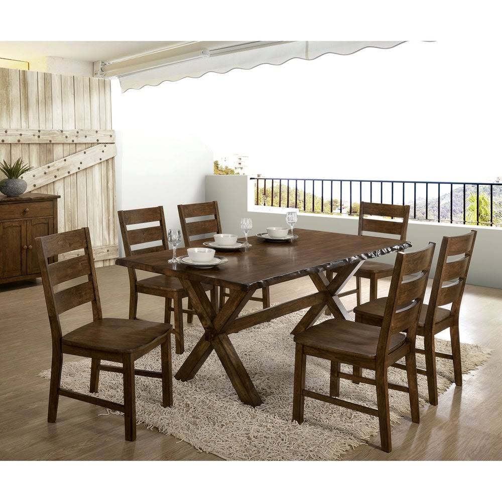 Rustic Walnut Live Edge 70-in Dining Table I112371
