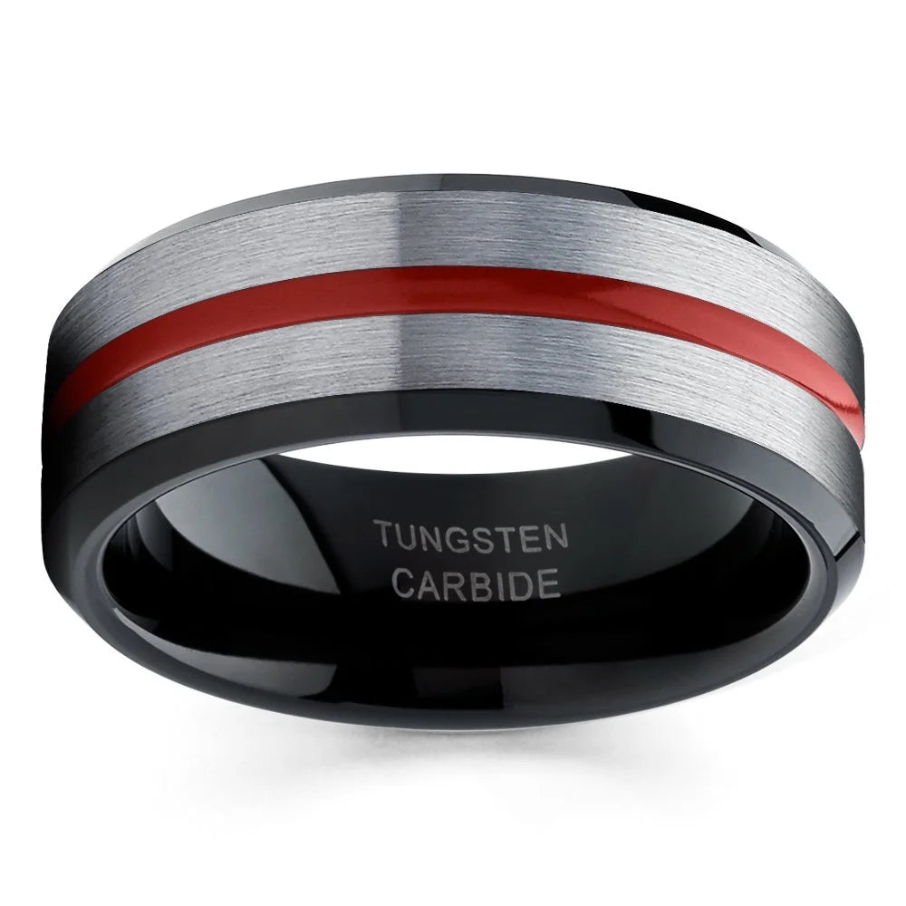 Black Tungsten 8mm Ring J6549
