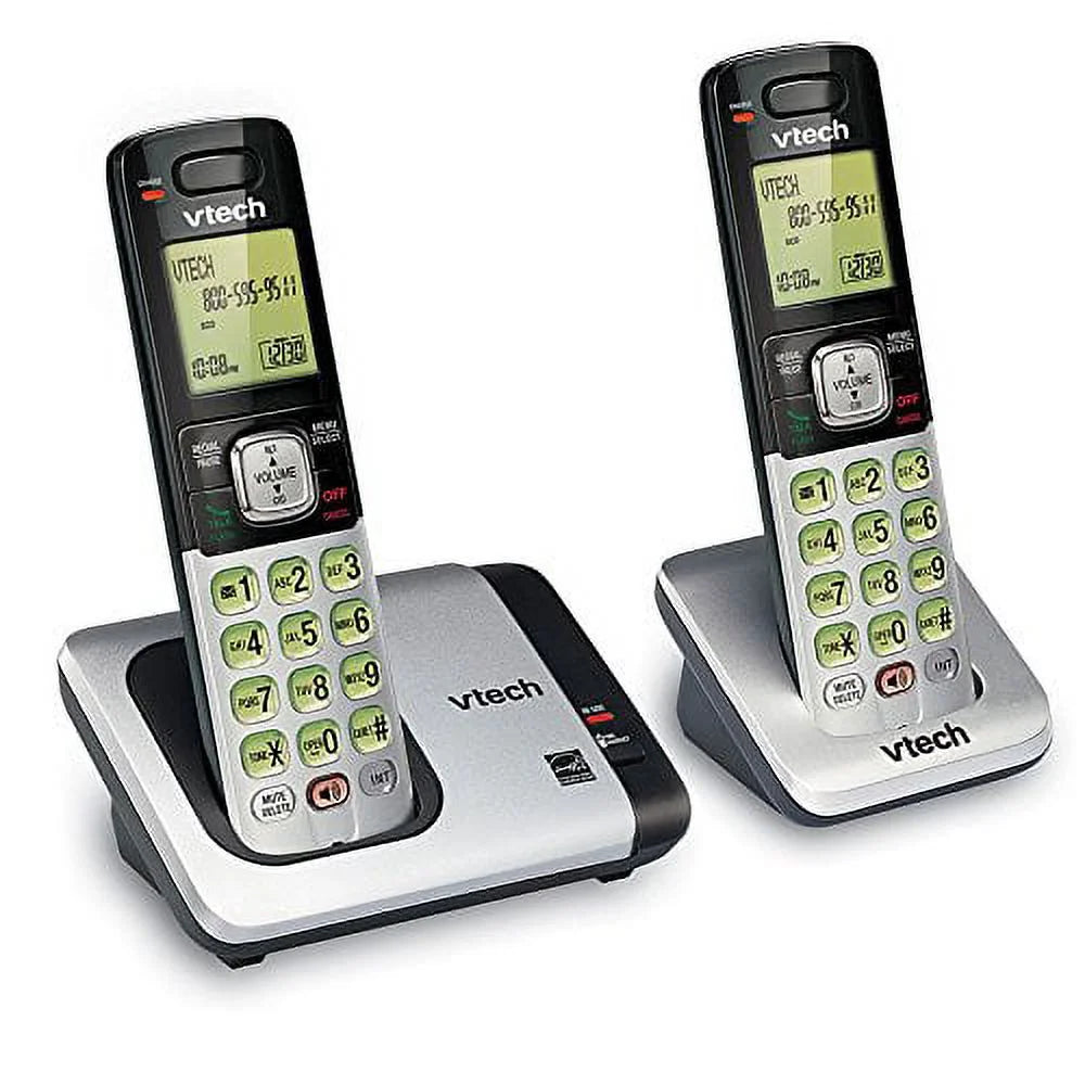 2-Handset Expandable Cordless Phone with Caller ID, Silver T7024