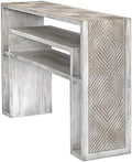 Bone White Carved Console Table G45219