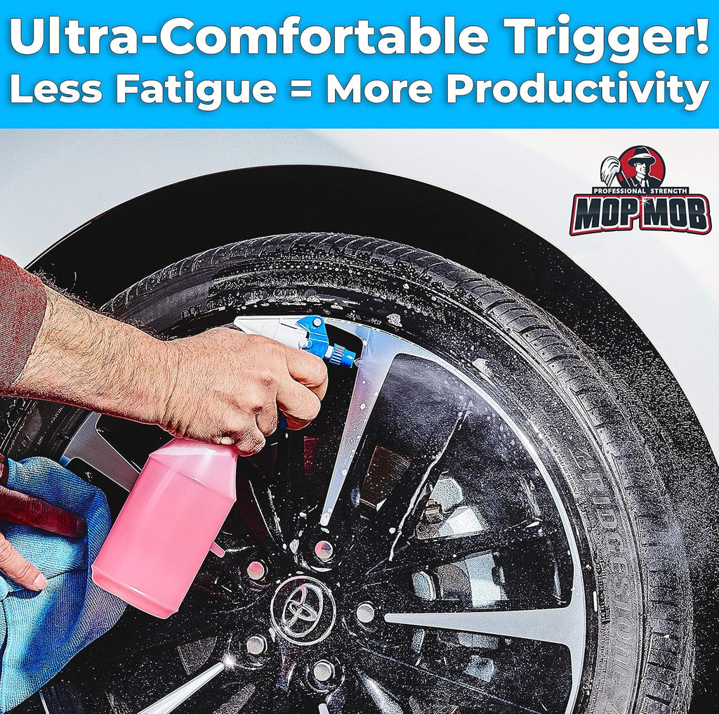 Leak-Free Chemical Resistant Spray Head and 24 oz Bottle 10 Pack Heavy-Duty Industrial Sprayer with Low-Fatigue Trigger and Nozzle G9503