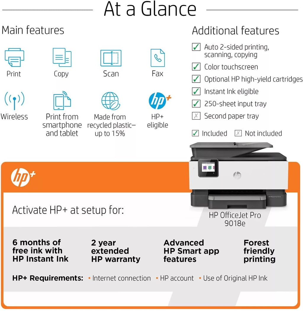 HP OfficeJet Pro All-in-One Wireless Color Inkjet Printer, Gray B603085