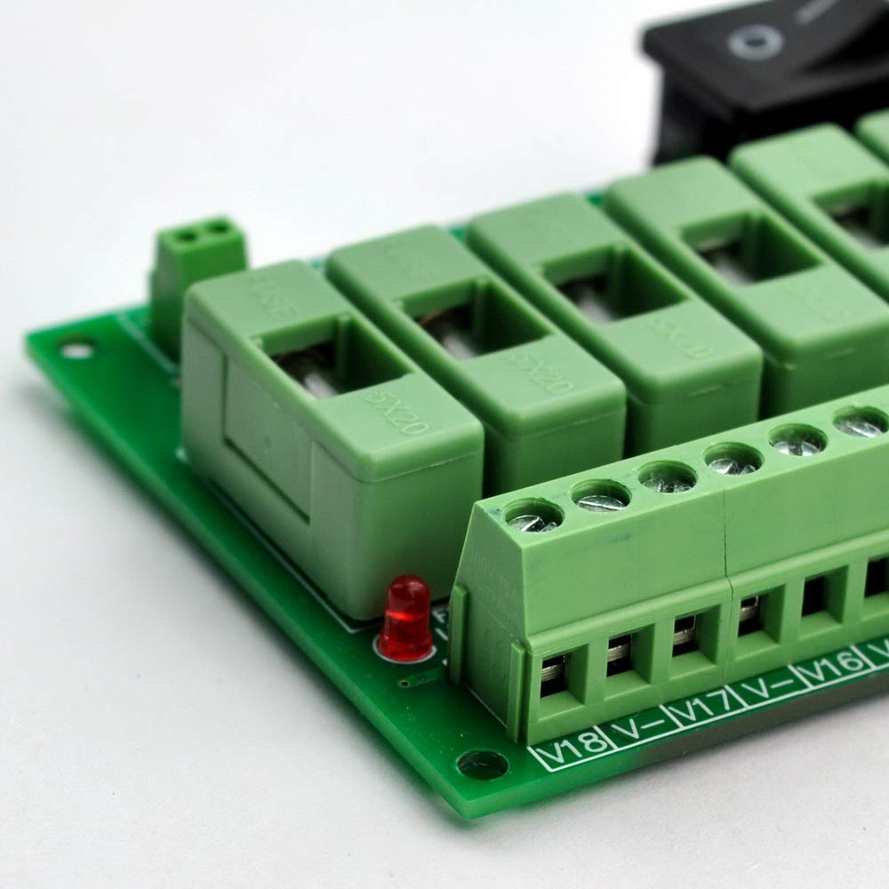 18 Channels 12V/24V 20A Power Distribution Fuse Module, Pack of 2 I59809