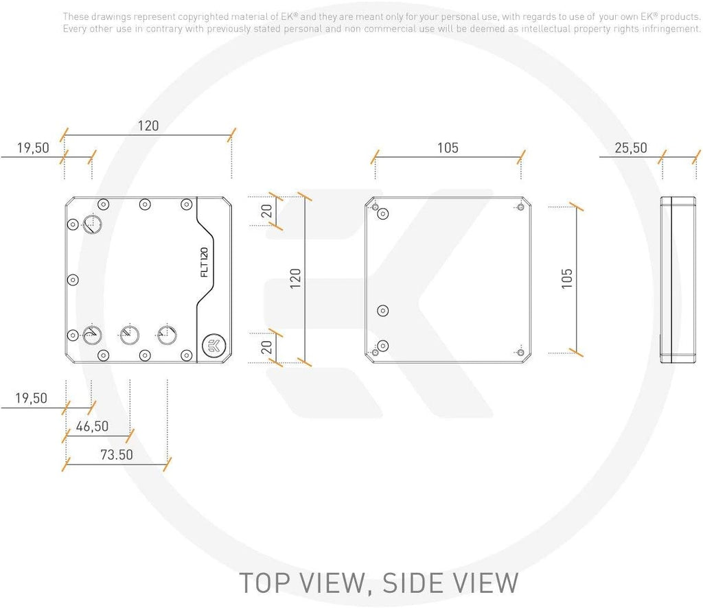 EK-Quantum Volume FLT 120 Reservoir, Digital RGB, Plexi N393
