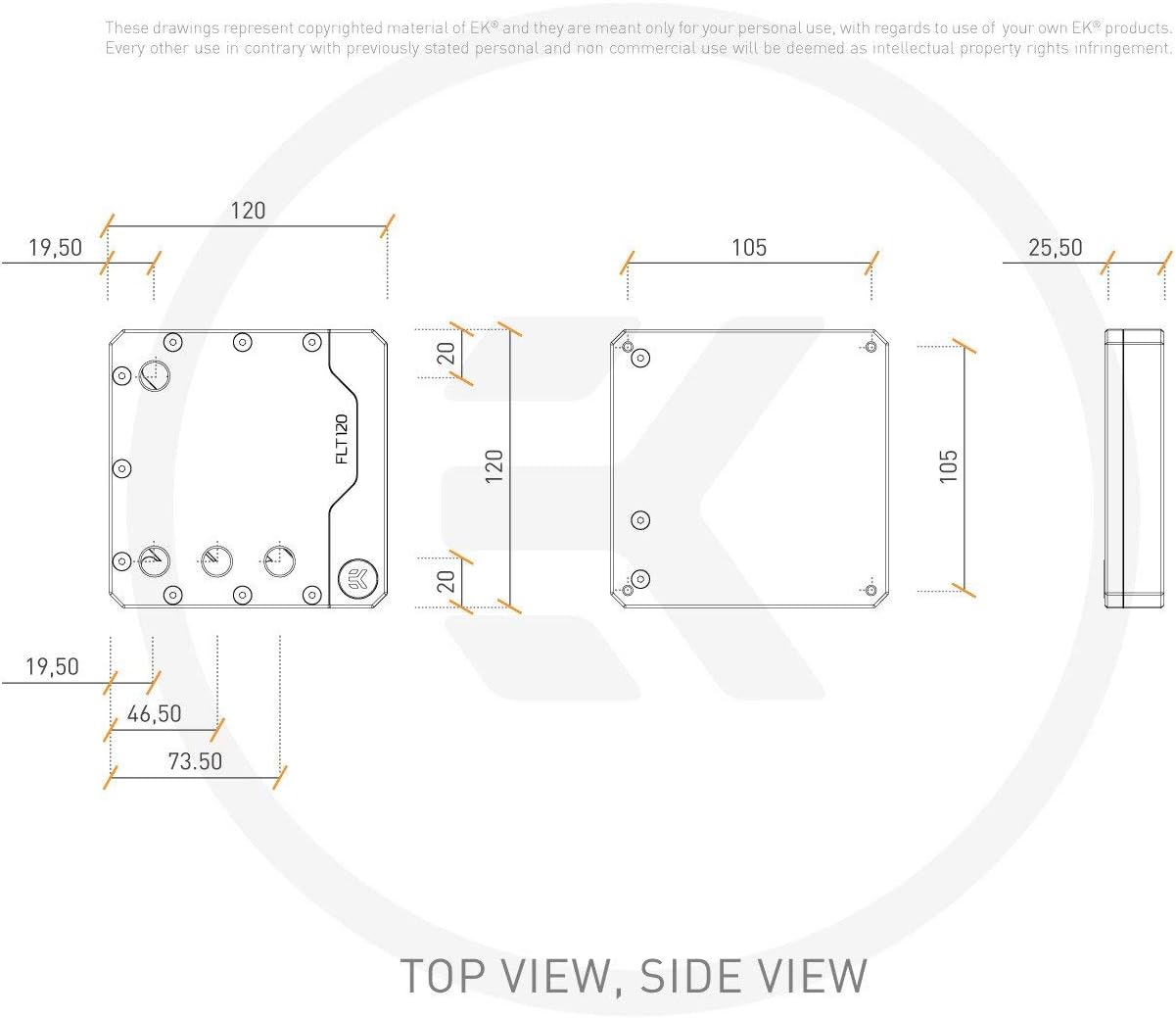 EK-Quantum Volume FLT 120 Reservoir, Digital RGB, Plexi N393