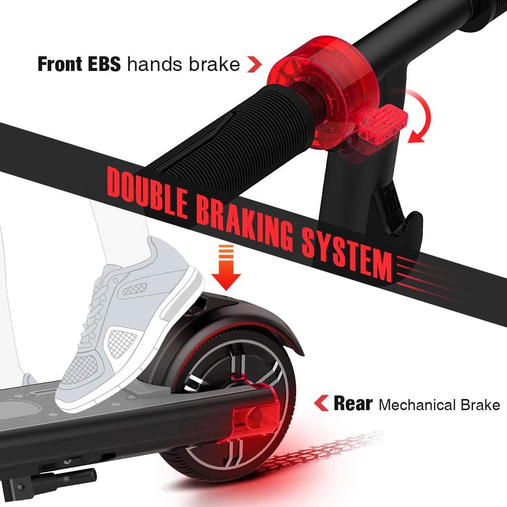 Electric Scooter with 150W Brushless Motor, 9 Miles, 11 Mph, Lightweight and Foldable Handle Bar V4364