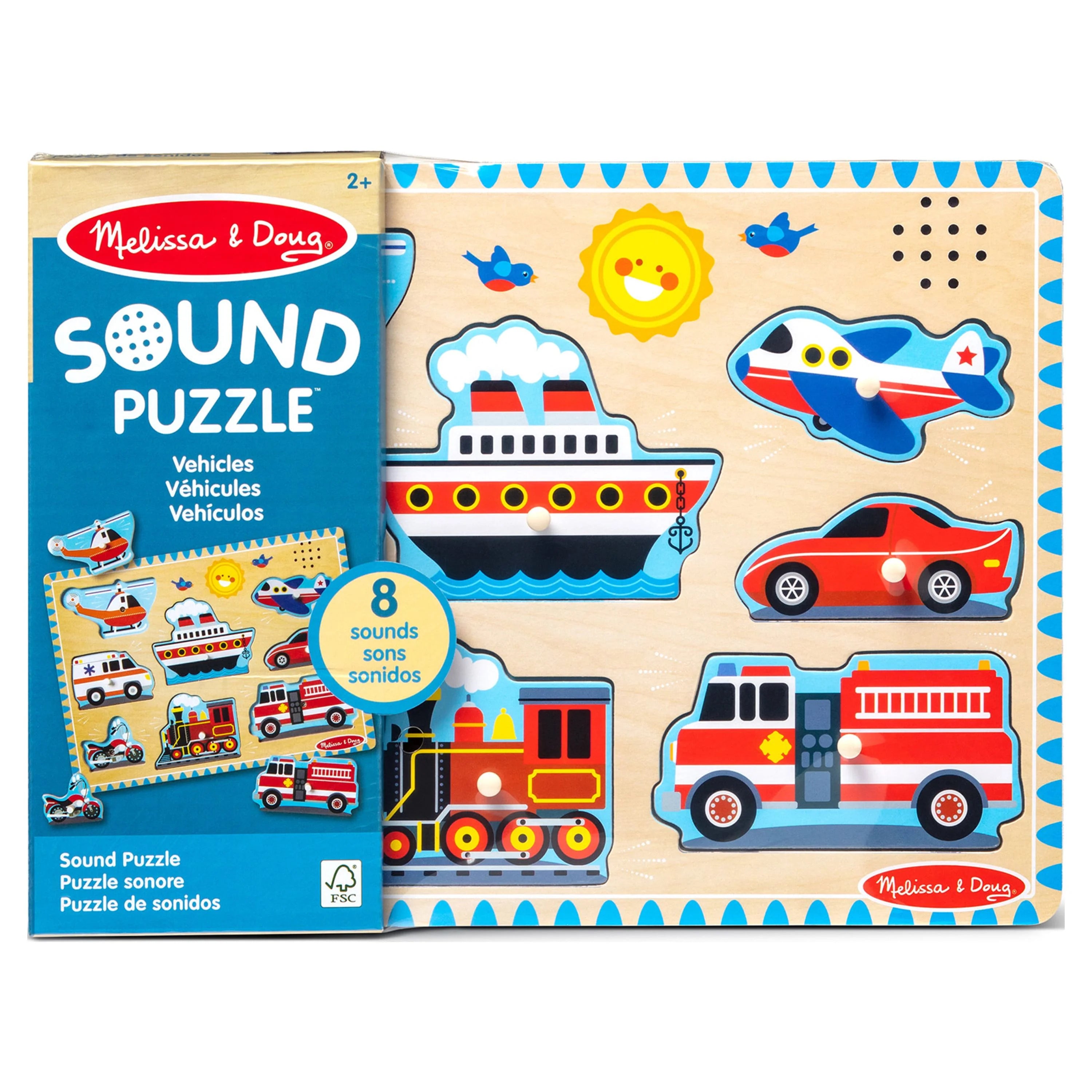 Wooden Peg Puzzle With Sound Effects (8 pcs) Y508675