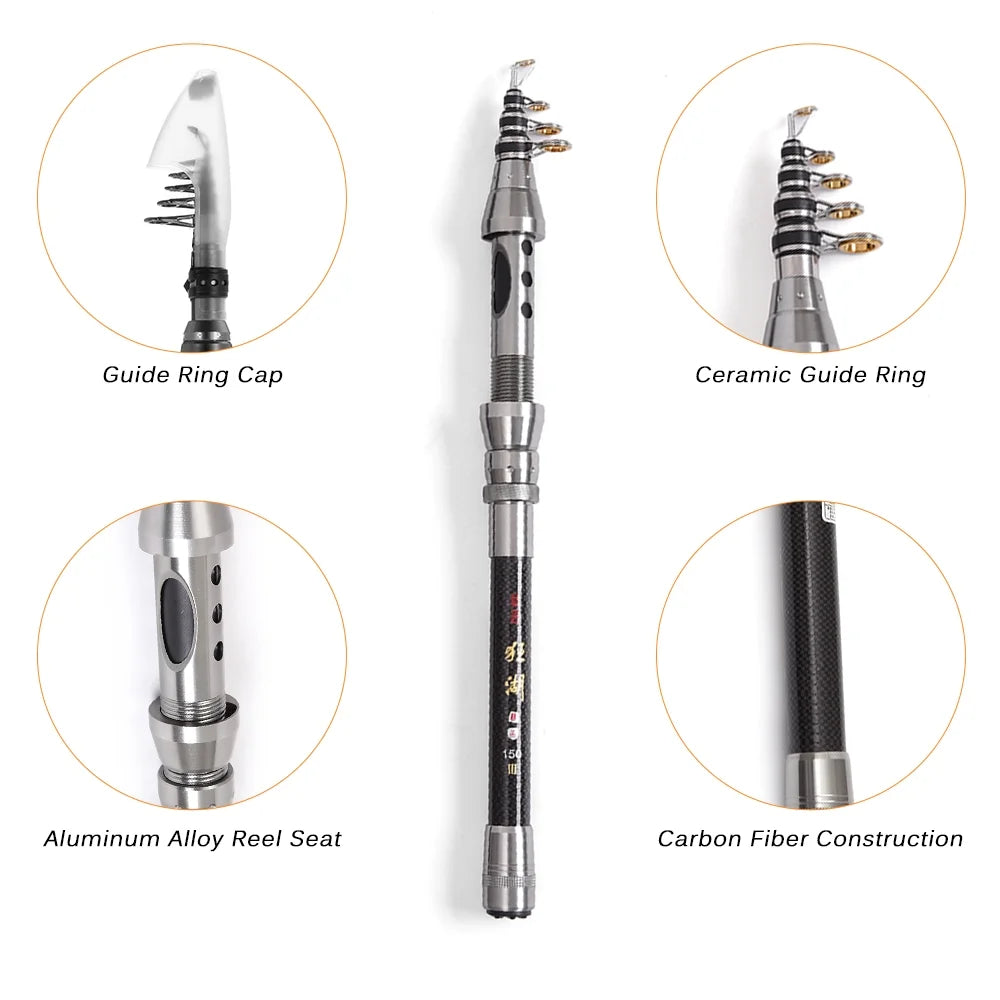 Telescopic Fishing Rod and Reel Combo with Carrier Bag P9984