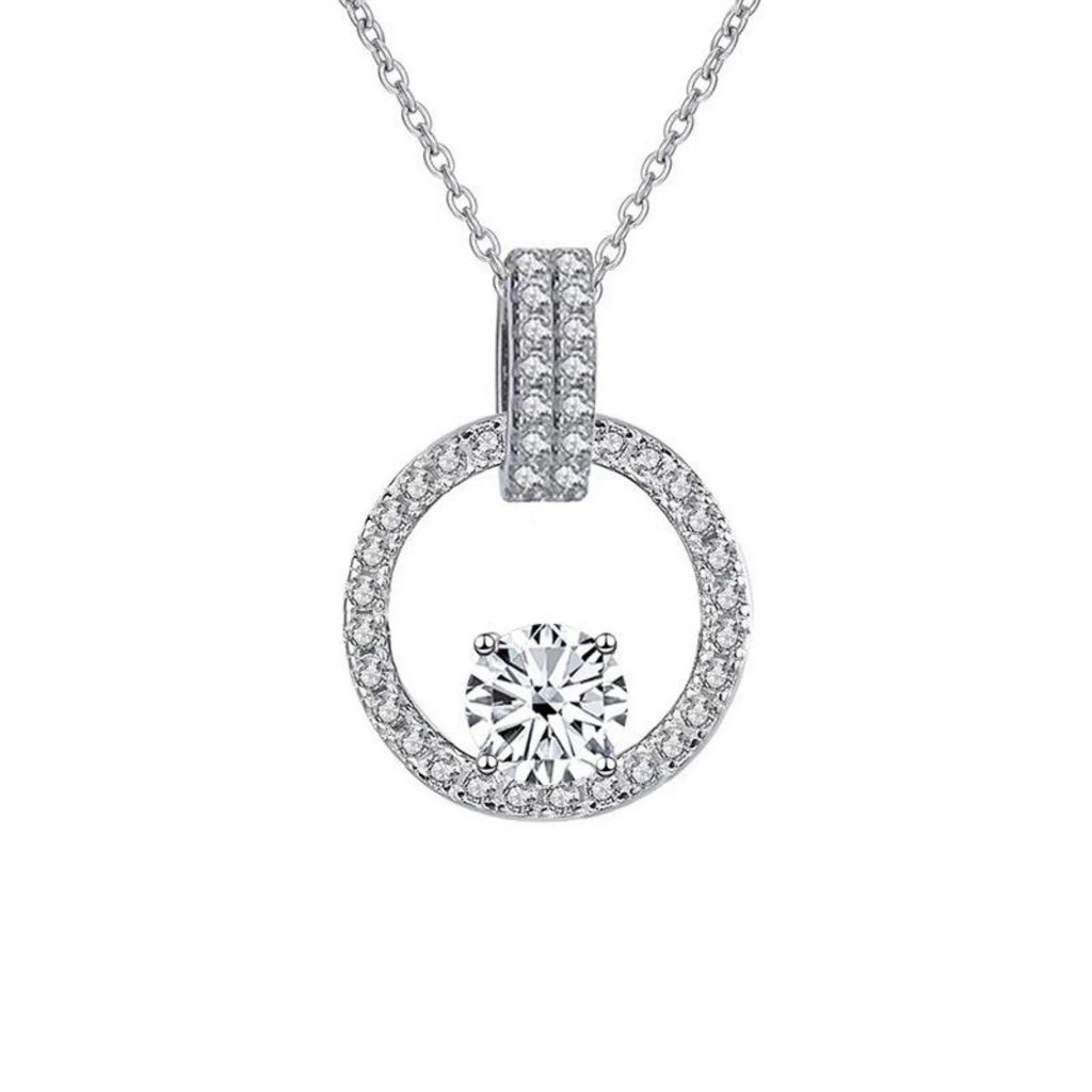 1CT Moissanite Pendant Necklace with Certificate H39982