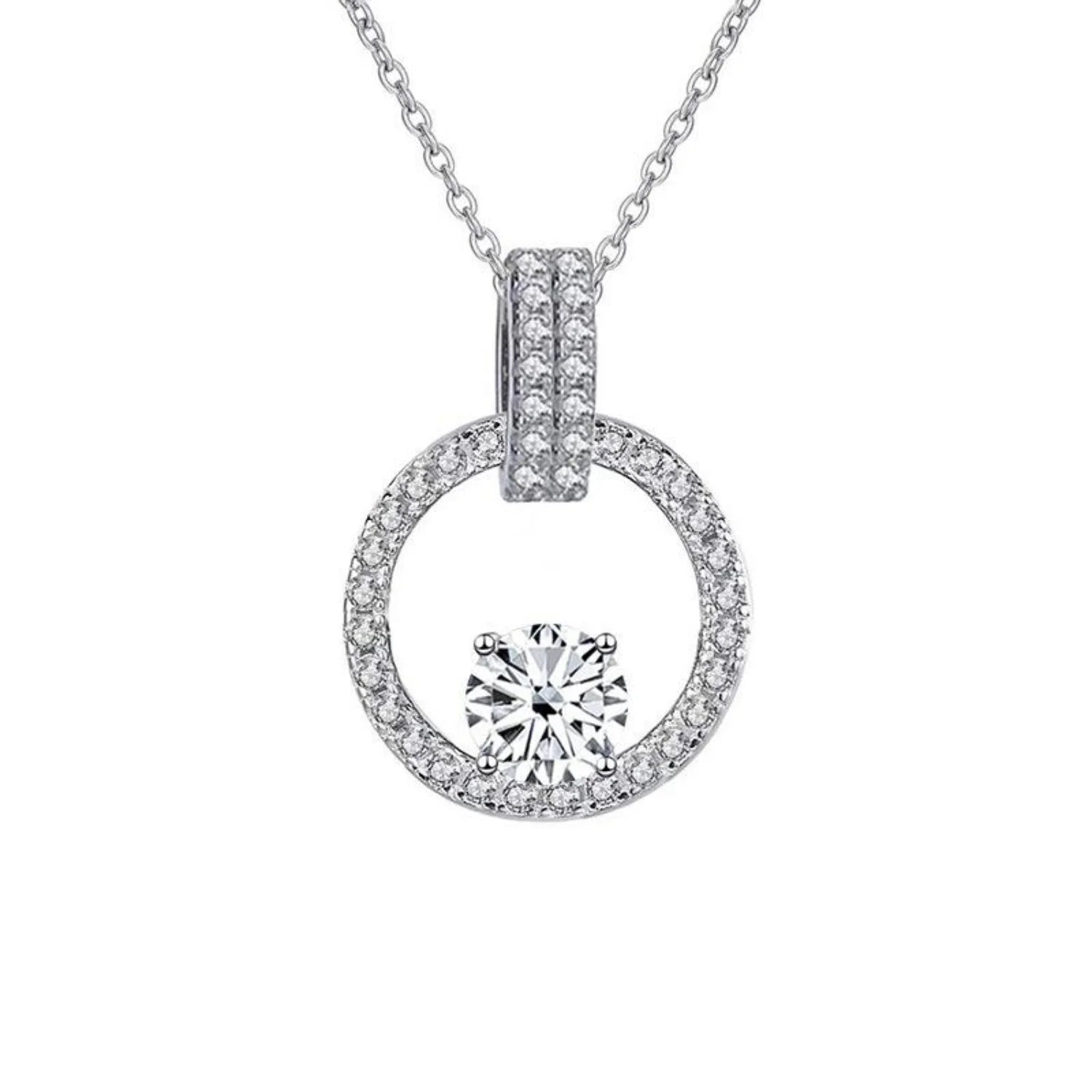 1CT Moissanite Pendant Necklace with Certificate H39982