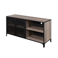 Gray Wash Metal Mesh TV Stand F5122