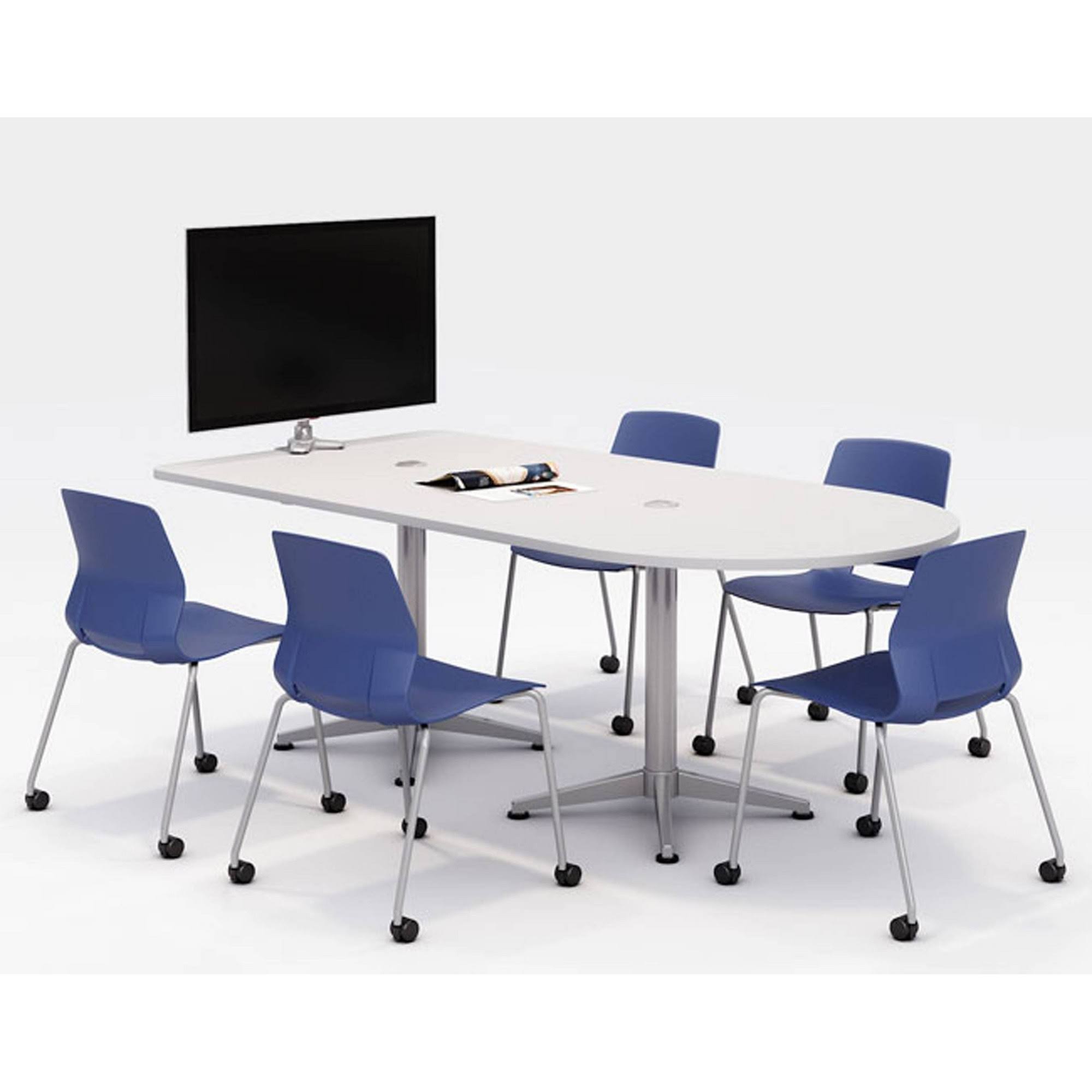 Black Armless Stack Chair with Casters Z24929