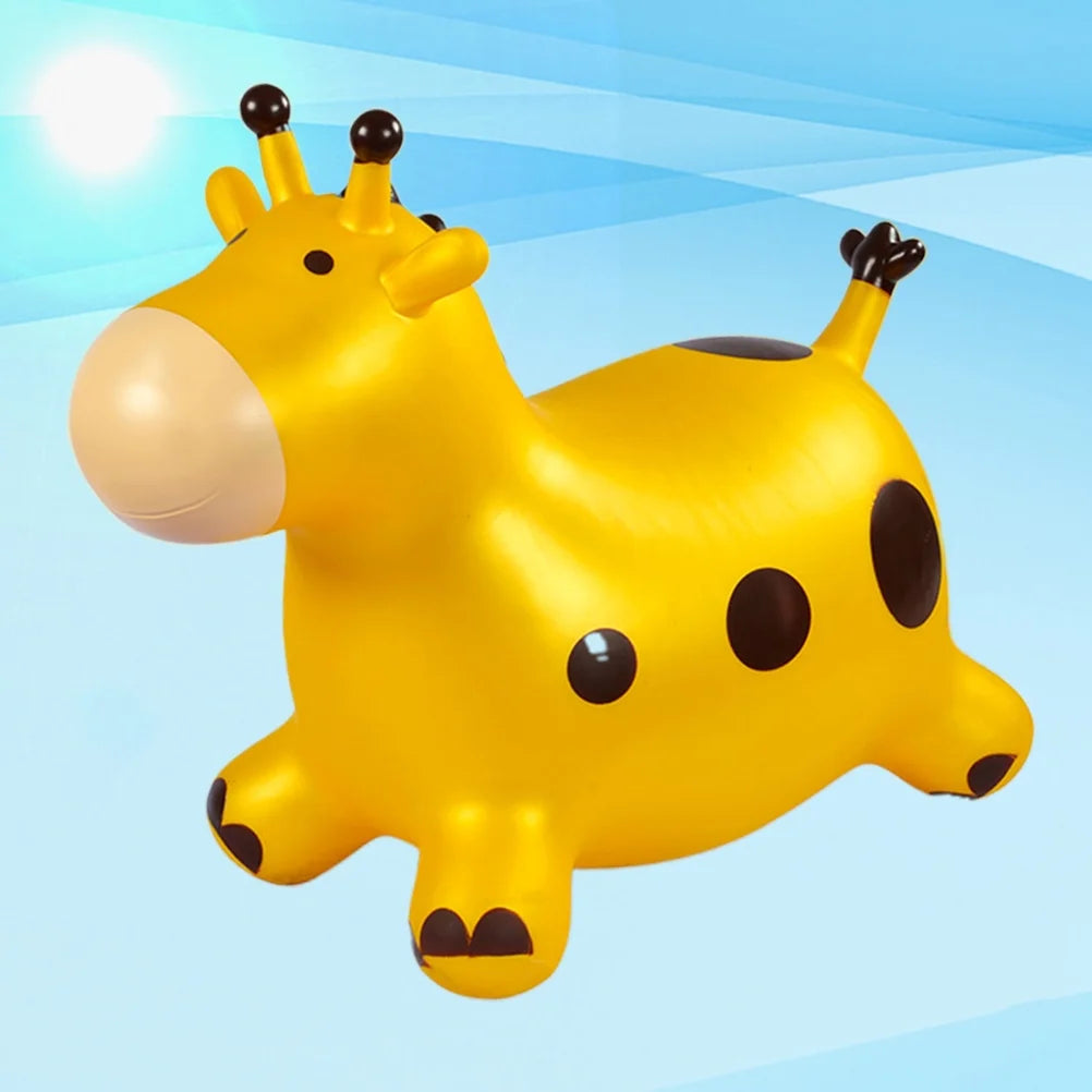 Inflatable Bouncing Horse Outdoor Toy with Air Pump (Yellow) Y26723