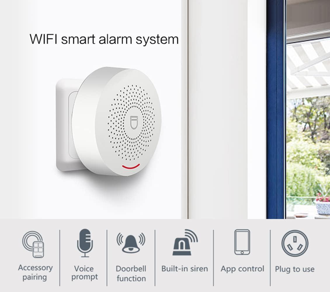 8 Pieces Smart Home Security System Kit with Alarm Siren, Door Window Sensor, Remote M8361