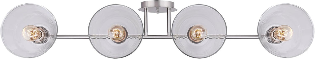 Brushed Nickel 4 Vanity Light with Clear Glass W82253