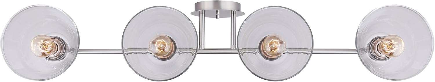 Brushed Nickel 4 Vanity Light with Clear Glass W82253