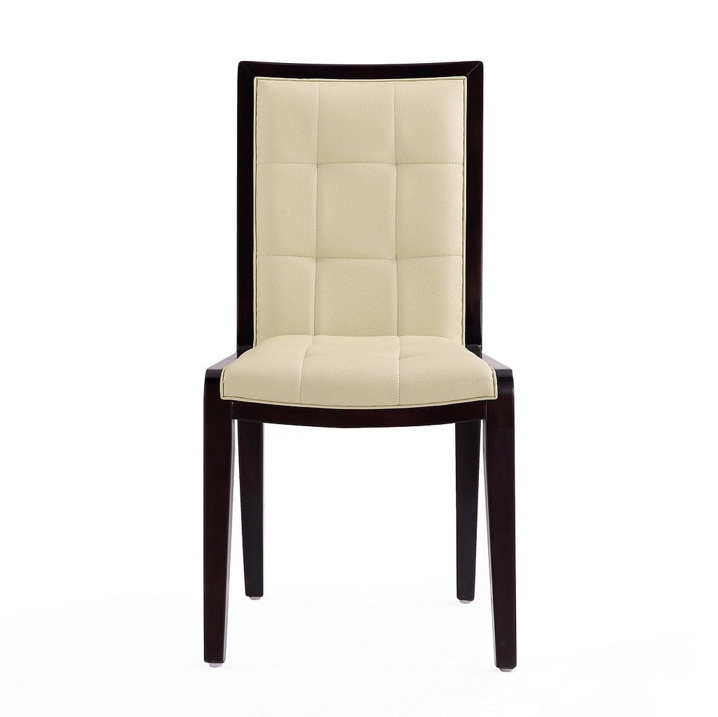 Faux Leather Dining Chair in Cream, Set of 2 L67137