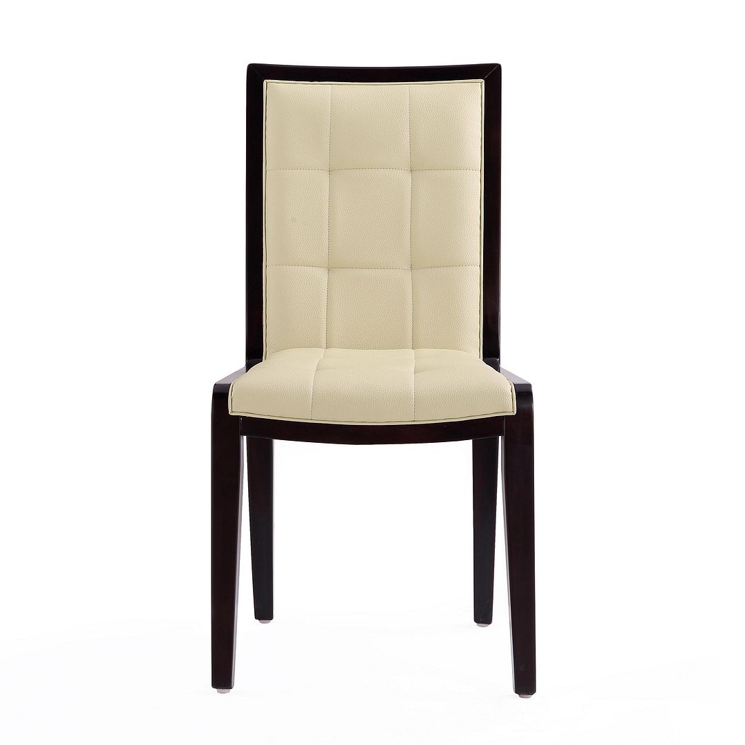Faux Leather Dining Chair in Cream, Set of 2 L67137