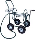 4 Wheel Garden Hose Reel Cart with Storage Basket G15026