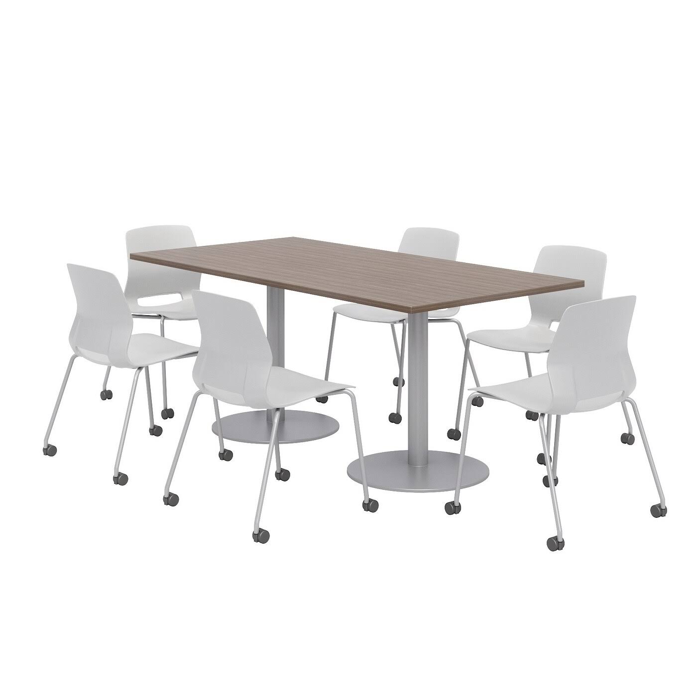 Black Armless Stack Chair with Casters Z24929