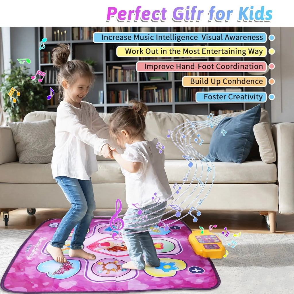 Dance Mat Toys with LED Lights, 9 Built-in Music, 7 Game Modes D846479
