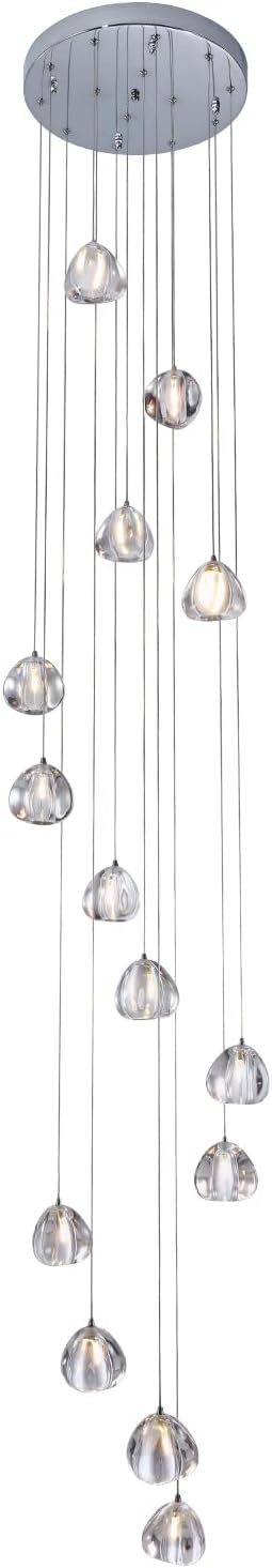 Crystal Chandelier 14 Lights High Ceiling Raindrop Pendant Light W15.7 x H157 L1694