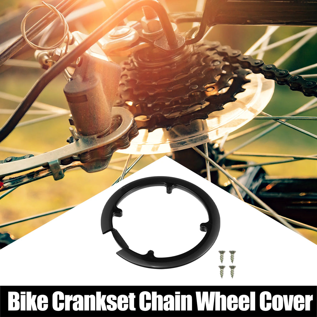 Black Bicycle Crankset Chain Wheel Cover Protector P28381