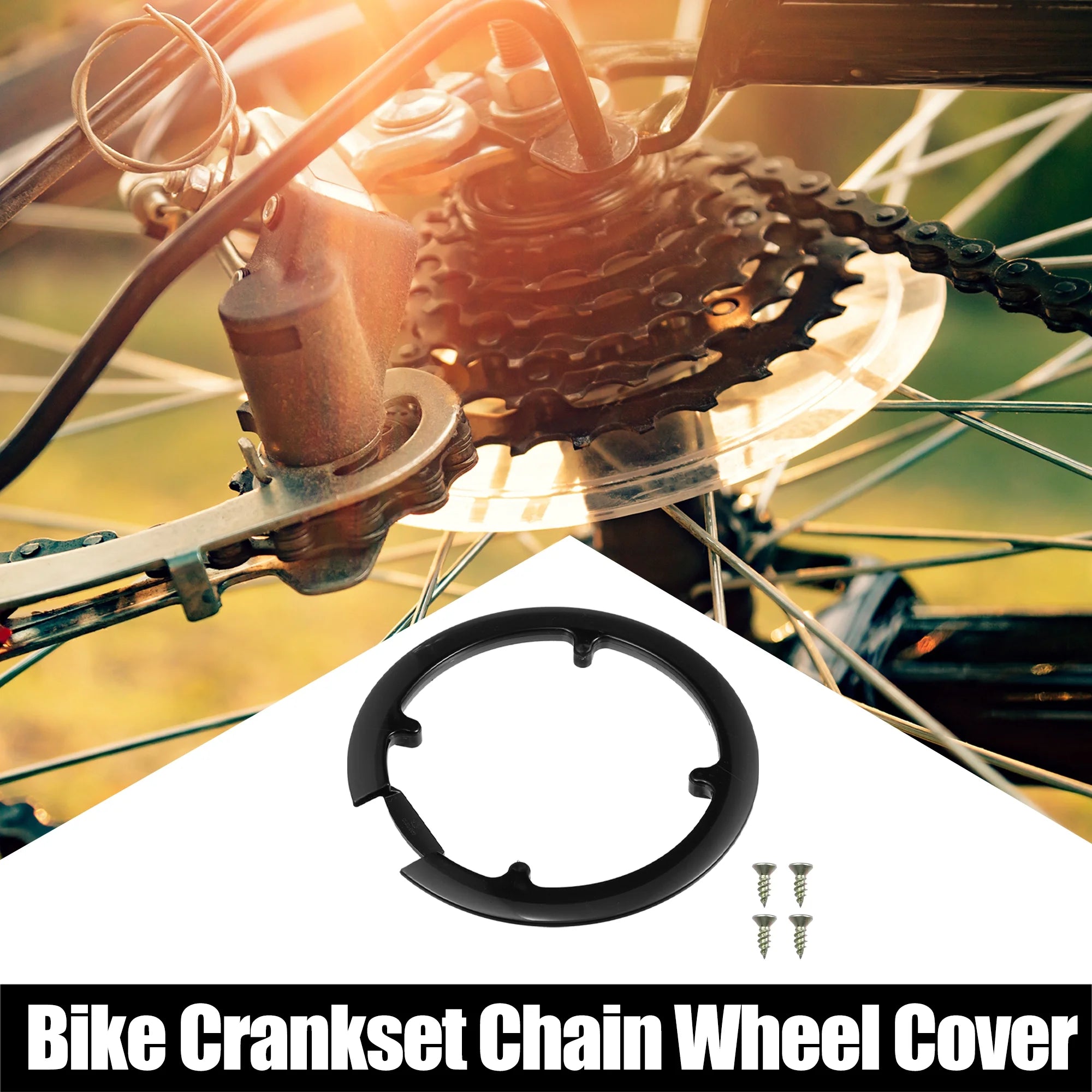 Black Bicycle Crankset Chain Wheel Cover Protector P28381