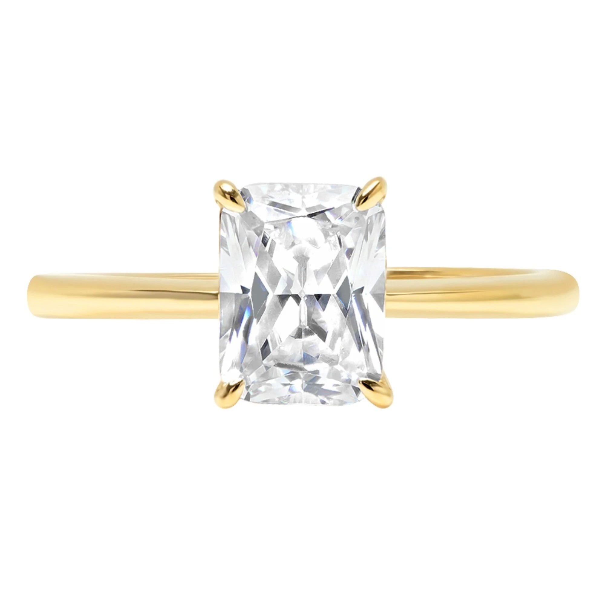 14K Yellow Gold Solitaire Diamond Engagement Ring size 9 X2883