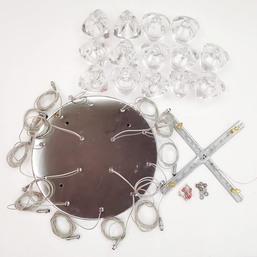 Crystal Chandelier 14 Lights High Ceiling Raindrop Pendant Light W15.7 x H157 L1694
