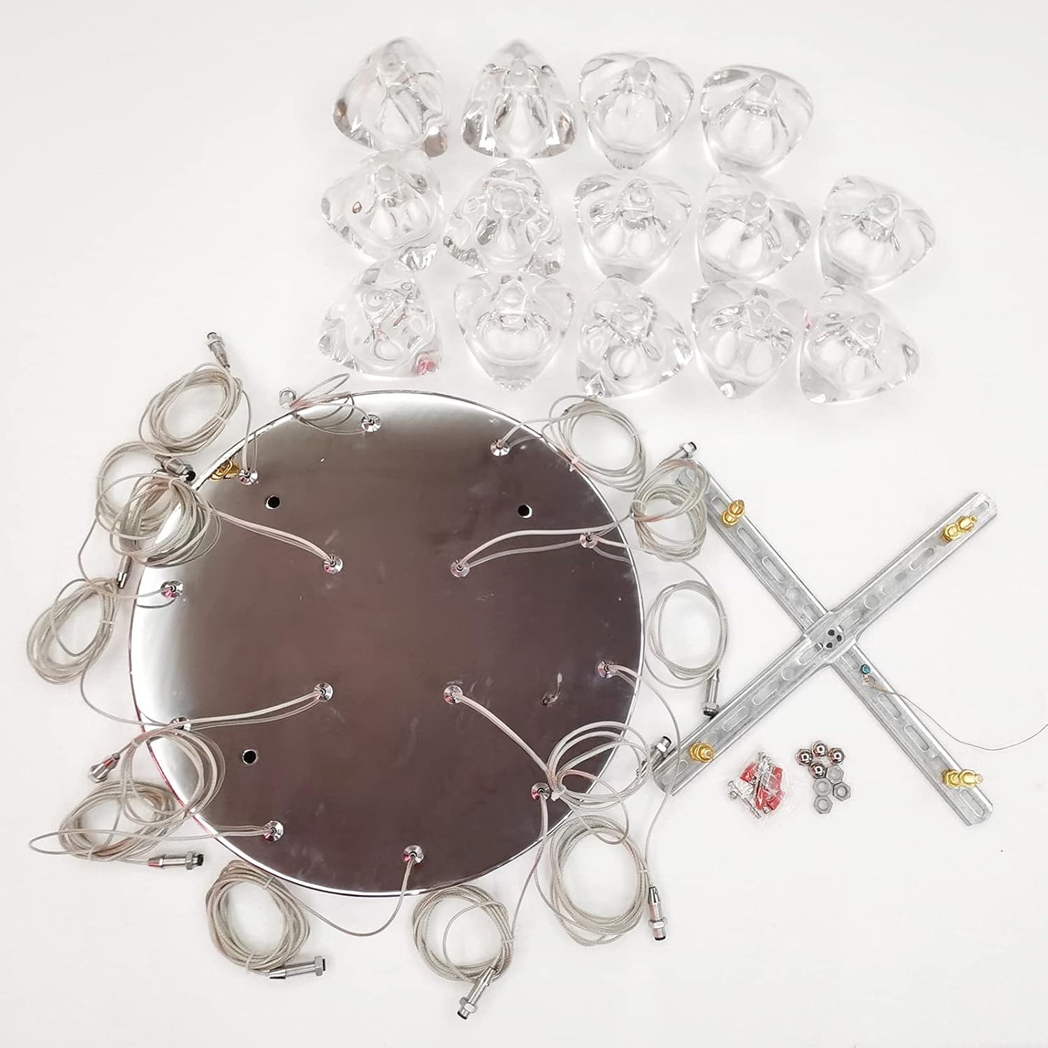 Crystal Chandelier 14 Lights High Ceiling Raindrop Pendant Light W15.7 x H157 L1694