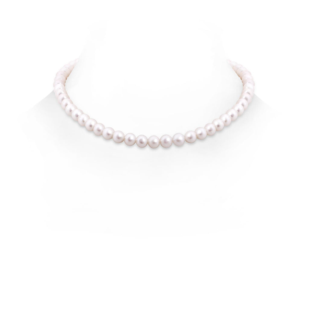 14K White Gold Freshwater Cultured Pearl Choker Necklace K9863