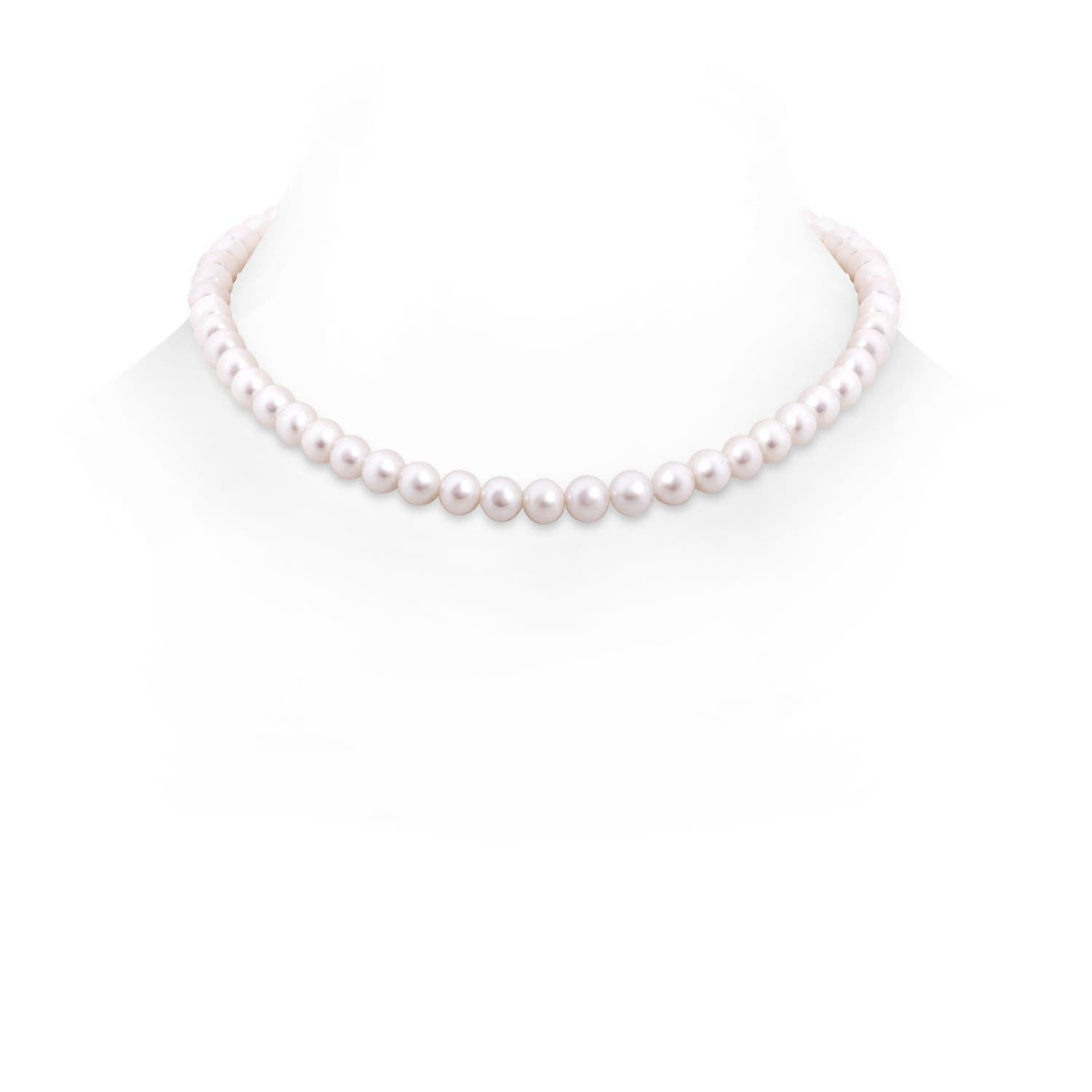 14K White Gold Freshwater Cultured Pearl Choker Necklace K9863