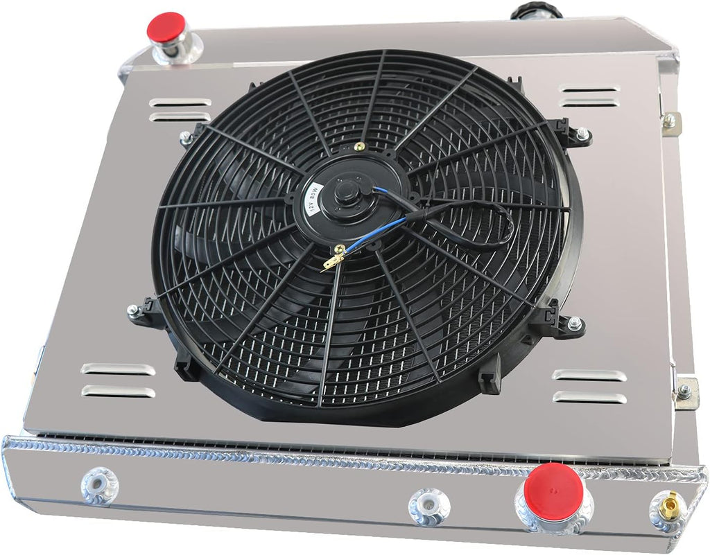3 Row Radiator with Shroud Fan and Relay for Chevy Pickup Truck A736